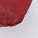 CHANEL Bicolore Shoulder Bag Lamb Skin Red Gold CC Auth bs37213-17