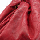 CHANEL Bicolore Shoulder Bag Lamb Skin Red Gold CC Auth bs37213-20