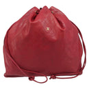 CHANEL Bicolore Shoulder Bag Lamb Skin Red Gold CC Auth bs37213-13