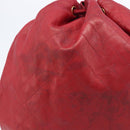CHANEL Bicolore Shoulder Bag Lamb Skin Red Gold CC Auth bs37213-3