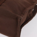HERMES Her Line Tote PM Tote Bag Canvas Brown Silver Auth bs37214-14