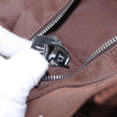 HERMES Her Line Tote PM Tote Bag Canvas Brown Silver Auth bs37214-12