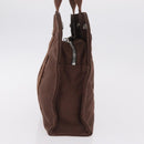 HERMES Her Line Tote PM Tote Bag Canvas Brown Silver Auth bs37214-3