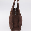 HERMES Her Line Tote PM Tote Bag Canvas Brown Silver Auth bs37214-4