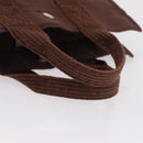 HERMES Her Line Tote PM Tote Bag Canvas Brown Silver Auth bs37214-7
