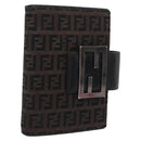 FENDI Zucchino Canvas Day Planner Cover Navy Silver Auth bs37215-1