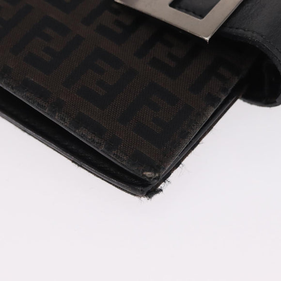 FENDI Zucchino Canvas Day Planner Cover Navy Silver Auth bs37215
