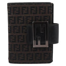 FENDI Zucchino Canvas Day Planner Cover Navy Silver Auth bs37215-13