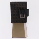 FENDI Zucchino Canvas Day Planner Cover Navy Silver Auth bs37215-12