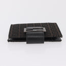 FENDI Zucchino Canvas Day Planner Cover Navy Silver Auth bs37215-3