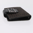 FENDI Zucchino Canvas Day Planner Cover Navy Silver Auth bs37215-5
