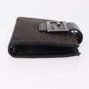 FENDI Zucchino Canvas Day Planner Cover Navy Silver Auth bs37215-7