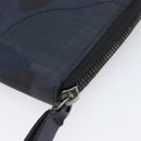 VALENTINO Long Wallet Canvas Navy Silver Auth bs37216-15