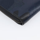 VALENTINO Long Wallet Canvas Navy Silver Auth bs37216-16