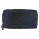 VALENTINO Long Wallet Canvas Navy Silver Auth bs37216-13
