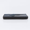 VALENTINO Long Wallet Canvas Navy Silver Auth bs37216-5