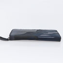VALENTINO Long Wallet Canvas Navy Silver Auth bs37216-6