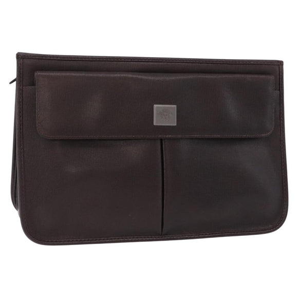 Gianni Versace Clutch Bag Leather Brown Auth bs37217