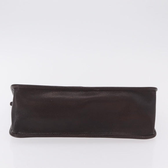 Gianni Versace Clutch Bag Leather Brown Auth bs37217