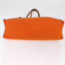 HERMES Etriviere Elan Shoulder Bag Canvas Orange Silver Auth bs37219-12