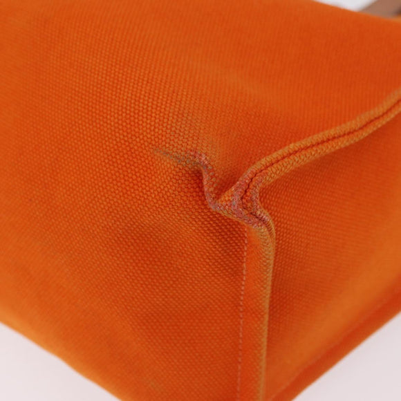 HERMES Etriviere Elan Shoulder Bag Canvas Orange Silver Auth bs37219