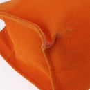 HERMES Etriviere Elan Shoulder Bag Canvas Orange Silver Auth bs37219-15