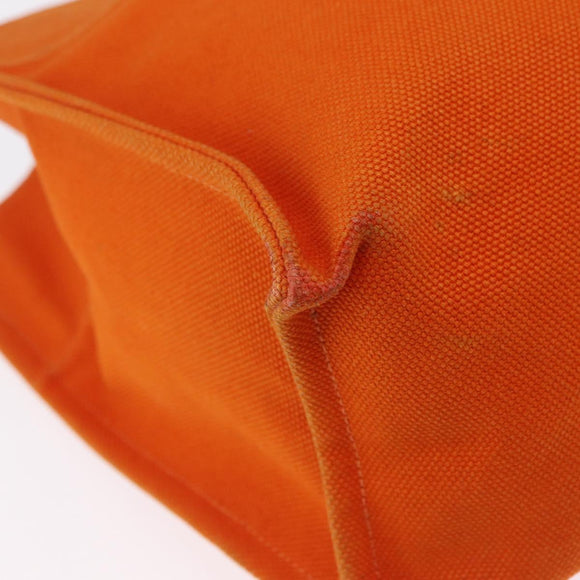 HERMES Etriviere Elan Shoulder Bag Canvas Orange Silver Auth bs37219