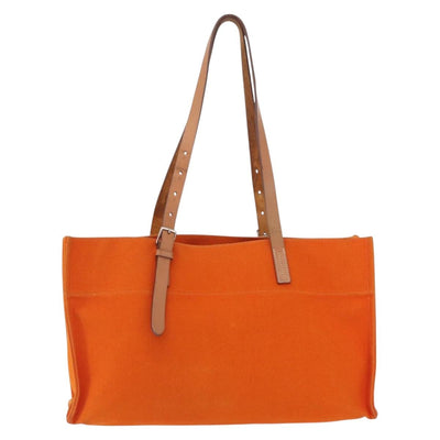 HERMES Etriviere Elan Shoulder Bag Canvas Orange Silver Auth bs37219 - 0