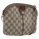 GUCCI GG Supreme Web Sherry Line Bag PVC Beige Gold 904 02 047 Auth bs37222-1