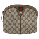 GUCCI GG Supreme Web Sherry Line Bag PVC Beige Gold 904 02 047 Auth bs37222-2