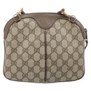 GUCCI GG Supreme Web Sherry Line Bag PVC Beige Gold 904 02 047 Auth bs37222-3