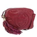 GUCCI Shoulder Bag Patent leather Pink Gold 308364 Auth bs37224-1