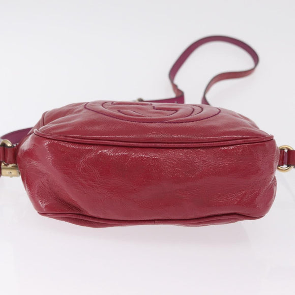 GUCCI Shoulder Bag Patent leather Pink Gold 308364 Auth bs37224