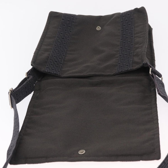 HERMES Her Line Bassus PM Shoulder Bag Canvas Gray Auth bs37227
