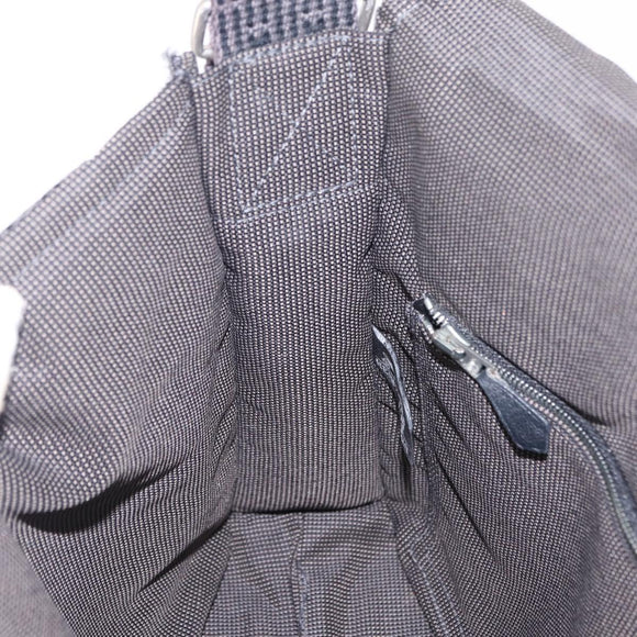 HERMES Her Line Bassus PM Shoulder Bag Canvas Gray Auth bs37227