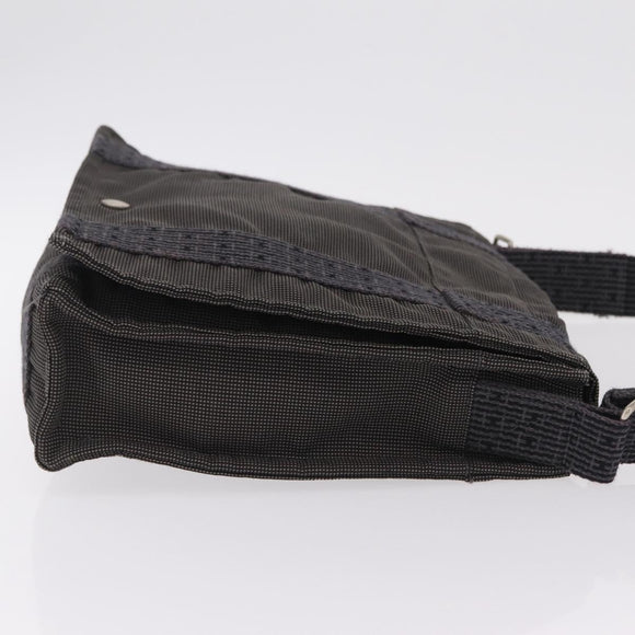 HERMES Her Line Bassus PM Shoulder Bag Canvas Gray Auth bs37227
