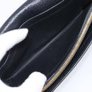 CELINE Long Wallet Leather Gold Black Auth bs37228-21