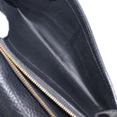 CELINE Long Wallet Leather Gold Black Auth bs37228-23