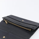 CELINE Long Wallet Leather Gold Black Auth bs37228-25
