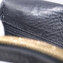 CELINE Long Wallet Leather Gold Black Auth bs37228-12