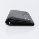 CELINE Long Wallet Leather Gold Black Auth bs37228-4