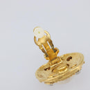 CHANEL Earring Metal Gold Tone White CC Auth bs37230-10