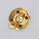 CHANEL Earring Metal Gold Tone White CC Auth bs37230-11
