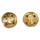 CHANEL Earring Metal Gold Tone White CC Auth bs37230-3