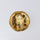 CHANEL Earring Metal Gold Tone White CC Auth bs37230-5