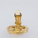 CHANEL Earring Metal Gold Tone White CC Auth bs37230-6
