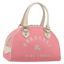 BURBERRY Hand Bag Nylon Pink Silver Auth bs37234-1