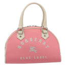 BURBERRY Hand Bag Nylon Pink Silver Auth bs37234-2