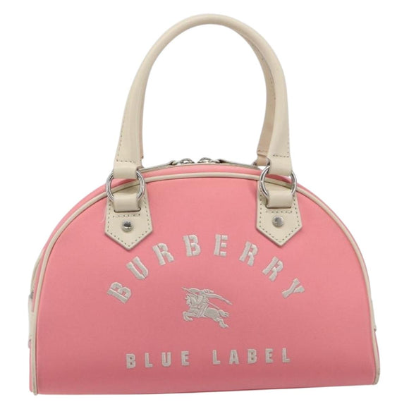 BURBERRY Hand Bag Nylon Pink Silver Auth bs37234