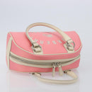 BURBERRY Hand Bag Nylon Pink Silver Auth bs37234-6